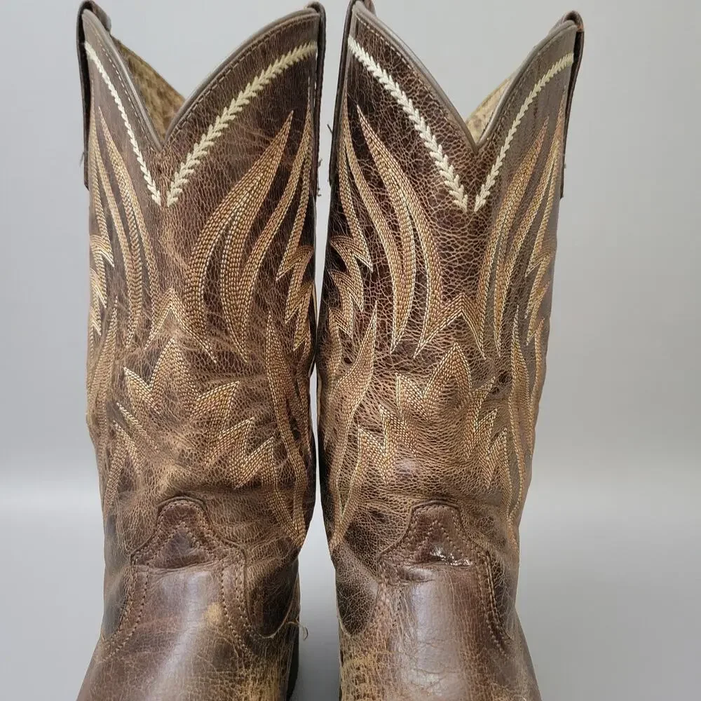 Ariat On Point Womens US 8.5 B Western Boots Brown Leather Mid-Calf